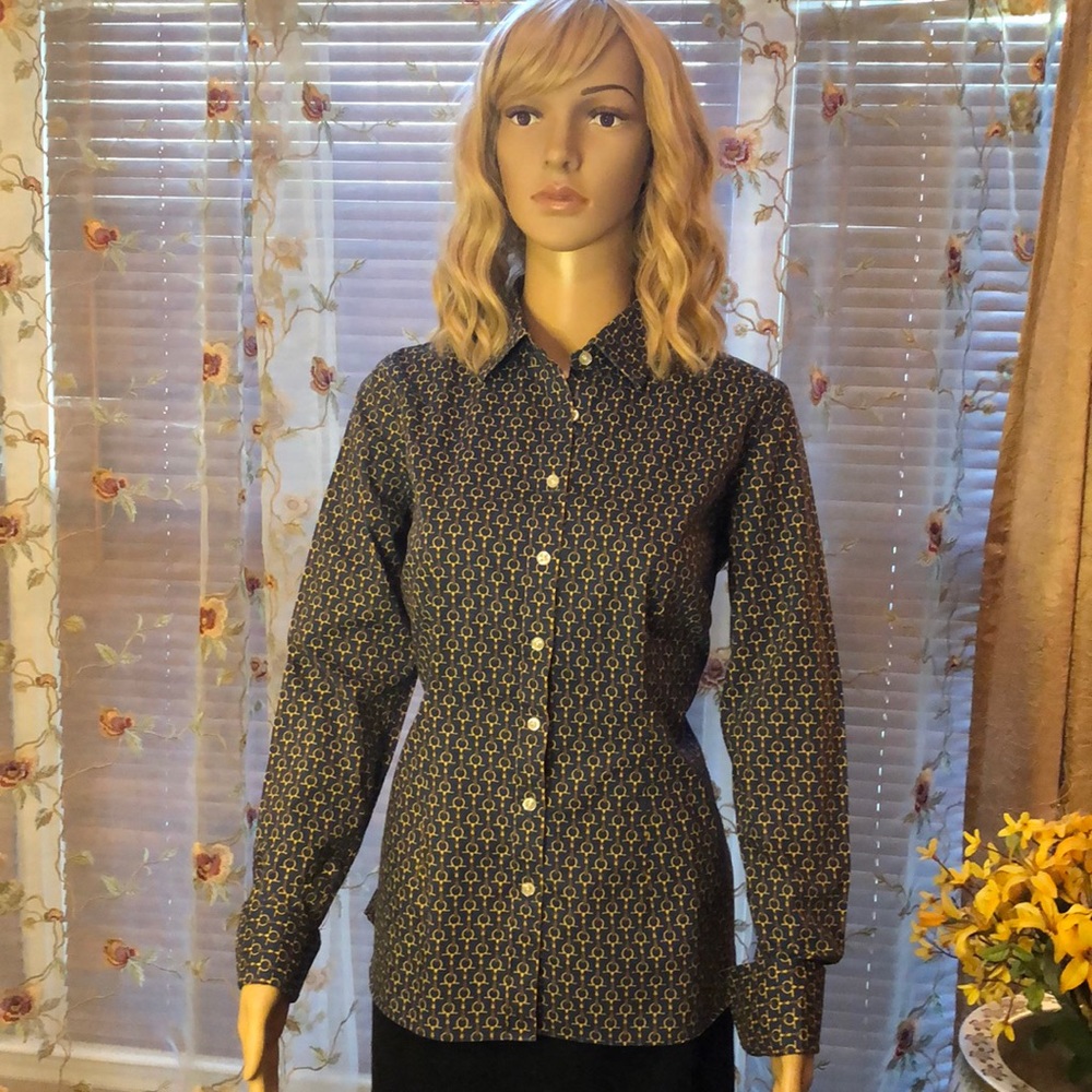 Lands End Equestrian Print Shirt